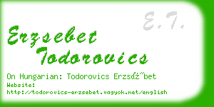 erzsebet todorovics business card